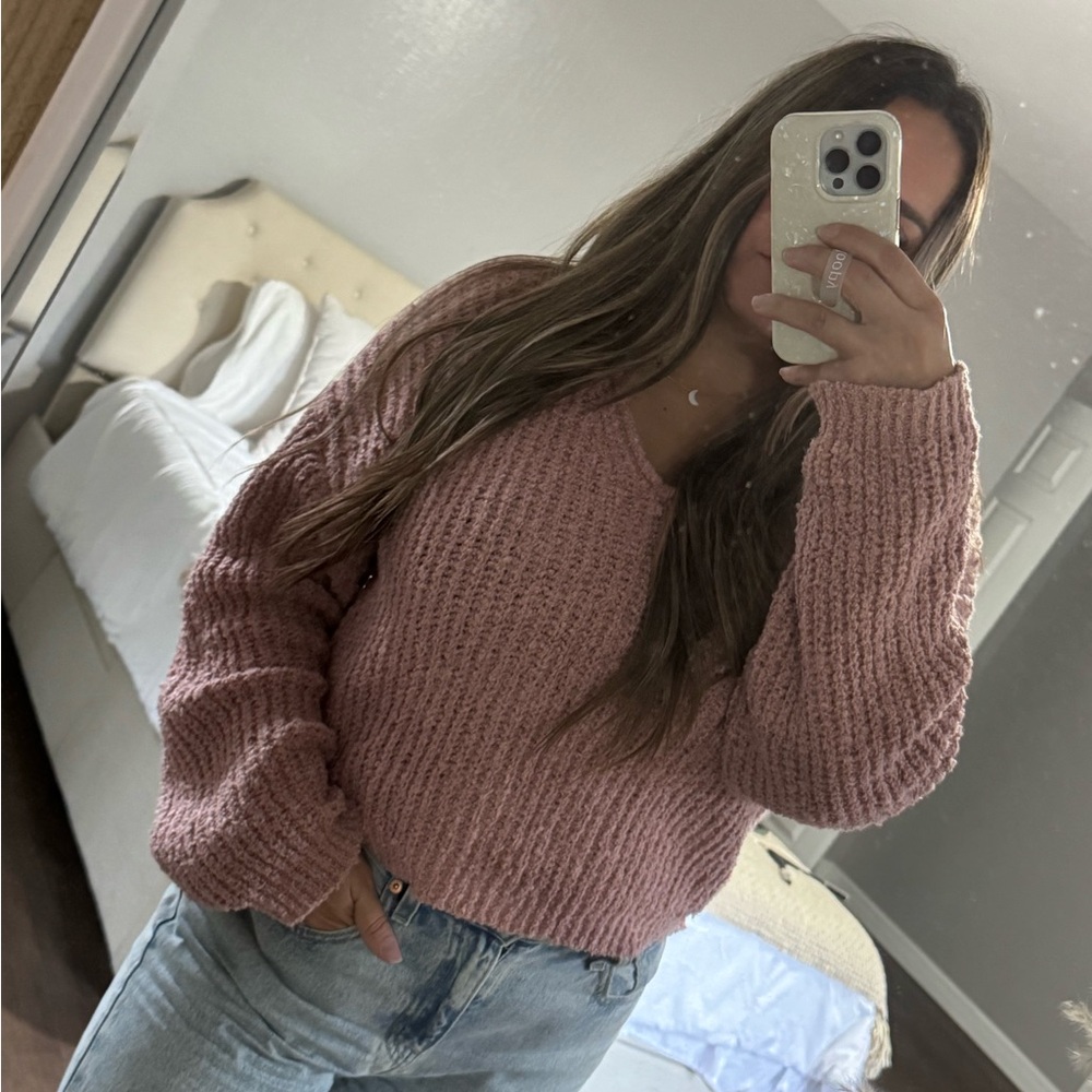 Cozy Pink Knit Sweater